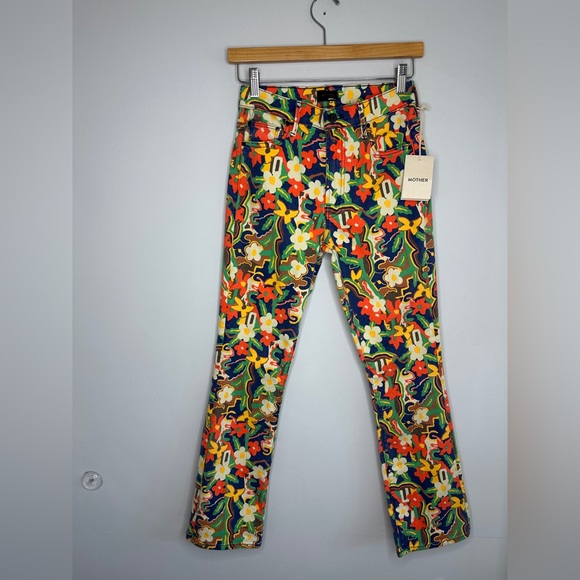 Mother Jeans The Insider Flood Cosmic Bloom Funky Multicolor NWT Size 26 - Picture 7 of 16
